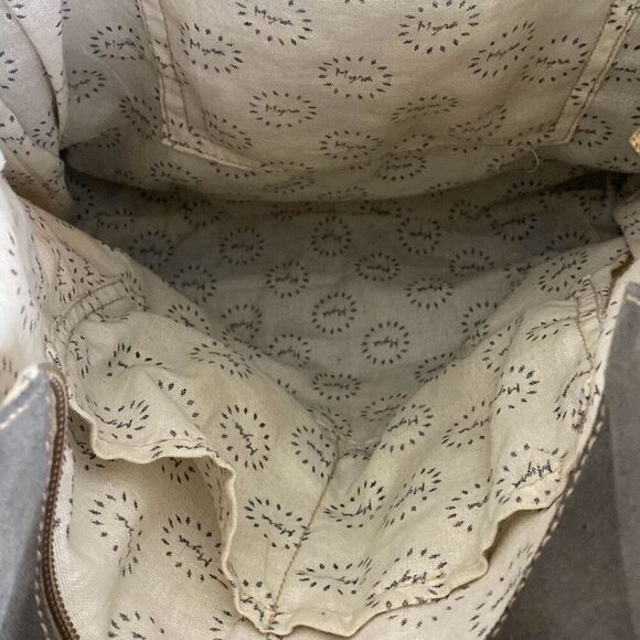 Myra The Gypsy Upcycled Canvas and Genuine Cowhide Leather Tote Bag - Picture 10 of 12